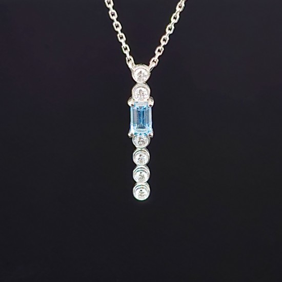 Ogrlica od belog zlata sa blue topazom I brilijantima 435-200