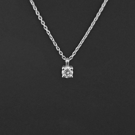 Ogrlica od belog zlata sa brilijantom 0.10ct 0416-138