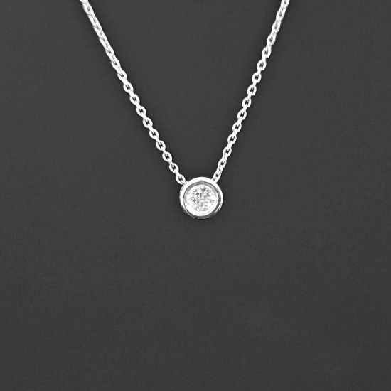 Ogrlica od belog zlata sa brilijantom 0.11ct 0409-164