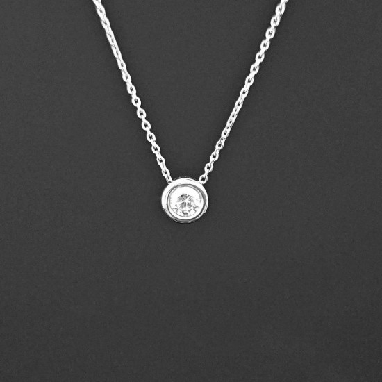 Ogrlica od belog zlata sa brilijantom 0.15ct 0407-173