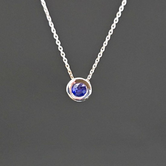 Ogrlica od belog zlata sa plavim safirom 0.25ct 0402-193