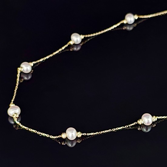 Ogrlica od žutog zlata sa biserima 3031-320