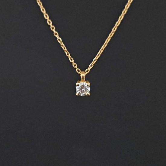 Ogrlica od žutog zlata sa brilijantom 0.10ct 0415-141