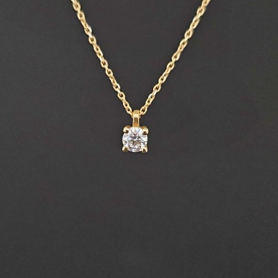 Ogrlica od žutog zlata sa brilijantom 0.15ct 0412-150