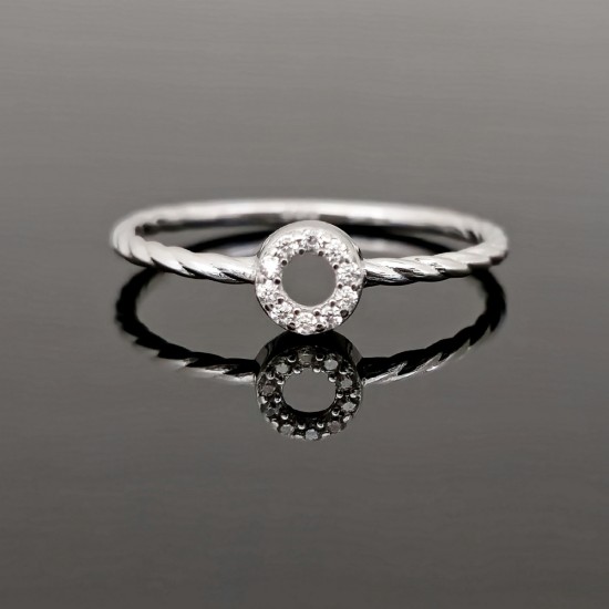 Prsten od belog zlata sa cirkonima 0111-105