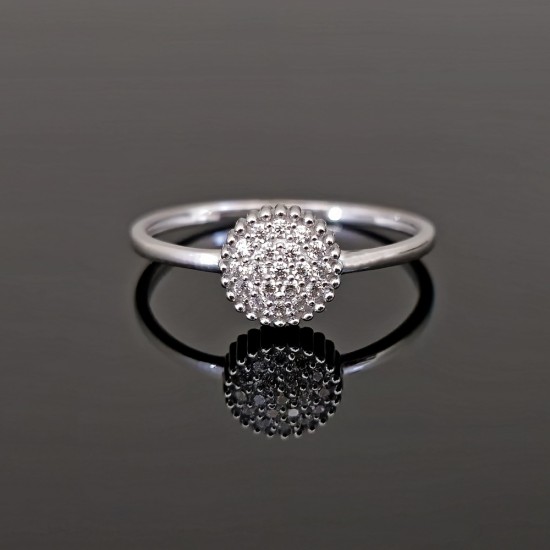 Prsten od belog zlata sa cirkonima 0404-119