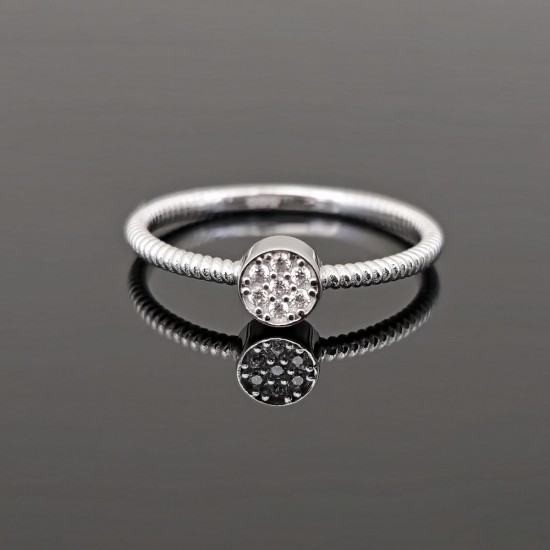 Prsten od belog zlata sa cirkonima 0406-148