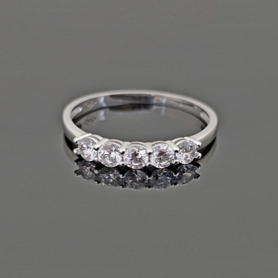 Prsten od belog zlata sa cirkonima 0521-155