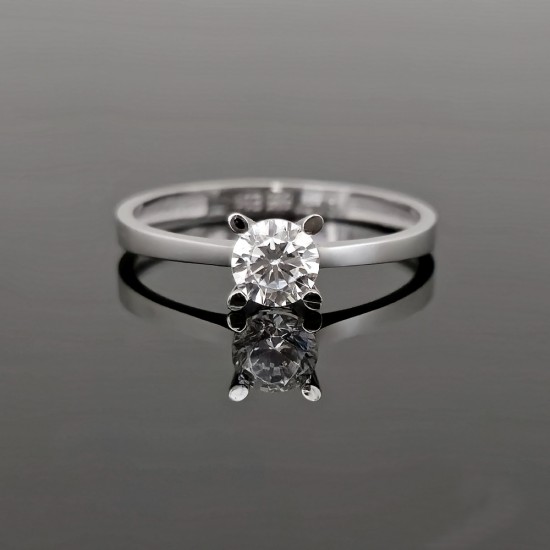 Prsten od belog zlata sa cirkonom 0103-142