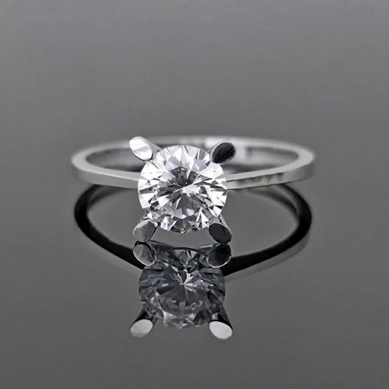 Prsten od belog zlata sa cirkonom 10-168