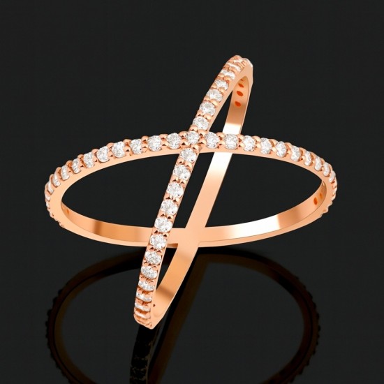 Prsten od rozeg zlata sa dijamantima 0.50ct Si1-EF. V8-660