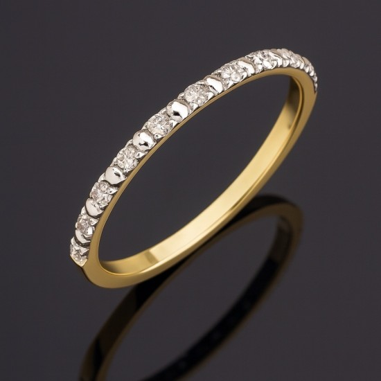 Prsten od žutog i belog zlata sa dijamantima 0.14ct V-06-258