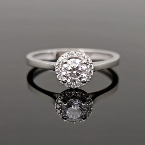 Prsten od belog zlata sa cirkonima 0107-160