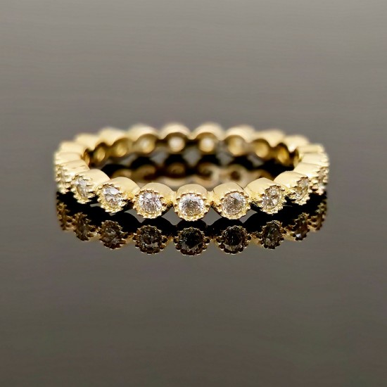 Prsten od žutog zlata sa cirkonima 0124-220