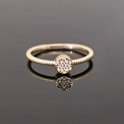 Prsten od žutog zlata sa cirkonima 0407-152