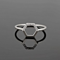 Prsten od žutog zlata sa cirkonima 0502-120