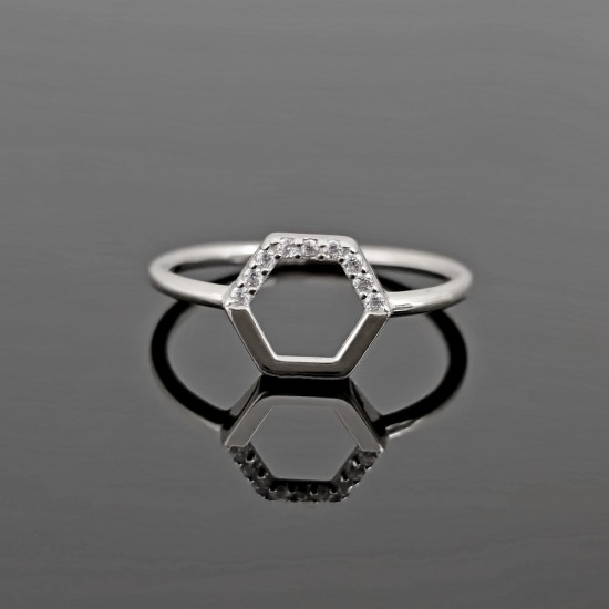 Prsten od žutog zlata sa cirkonima 0502-120