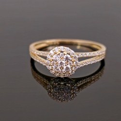 Prsten od žutog zlata sa cirkonima 0505-135