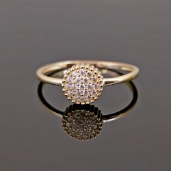 Prsten od žutog zlata sa cirkonima 0509-117