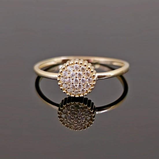 Prsten od žutog zlata sa cirkonima 0509-117