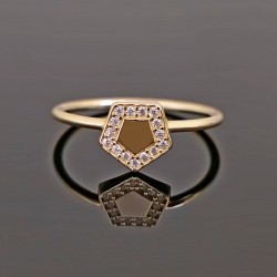 Prsten od žutog zlata sa cirkonima 0510-136