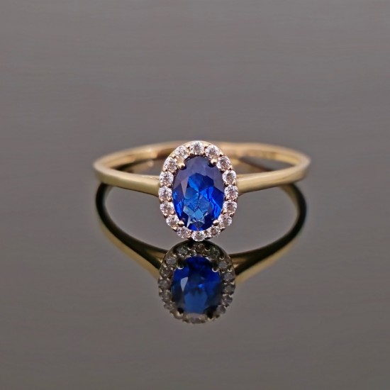 Prsten od žutog zlata sa cirkonima 0514-110