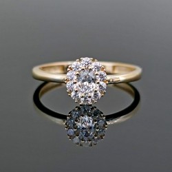 Prsten od žutog zlata sa cirkonima 0901-130