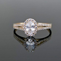 Prsten od žutog zlata sa cirkonima 0902-143