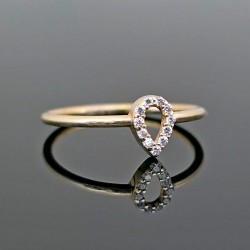 Prsten od žutog zlata sa cirkonima 0903-115