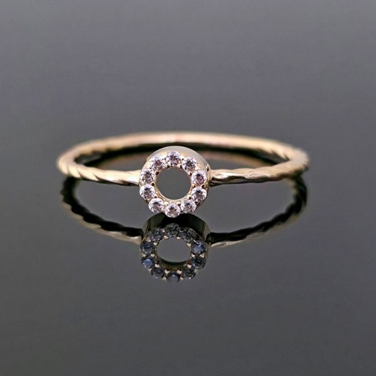 Prsten od žutog zlata sa cirkonima 32-100