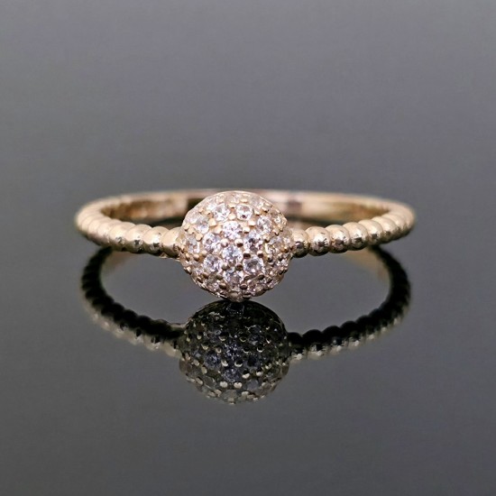 Prsten od žutog zlata sa cirkonima 34-153