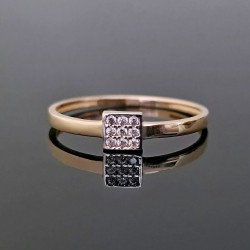 Prsten od žutog zlata sa cirkonima 35-091