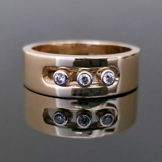 Prsten od žutog zlata sa cirkonima 41-588