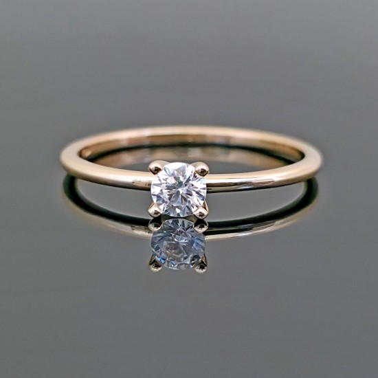 Prsten od žutog zlata sa cirkonom 0110-158