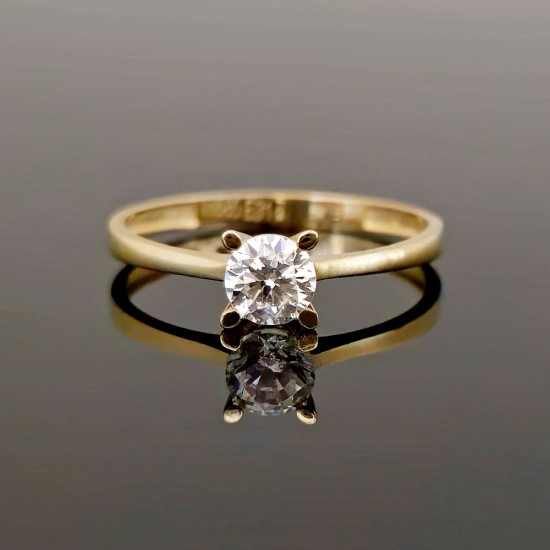 Prsten od žutog zlata sa cirkonom 0119-140