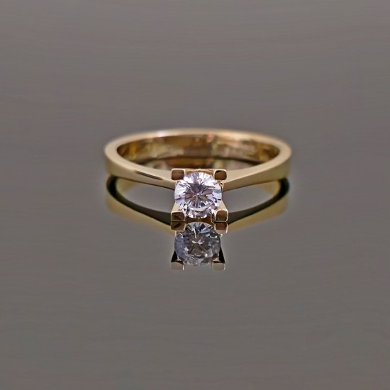 Prsten od žutog zlata sa cirkonom 0513-245