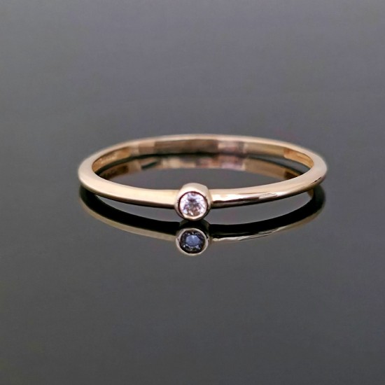 Prsten od žutog zlata sa cirkonom 19-070