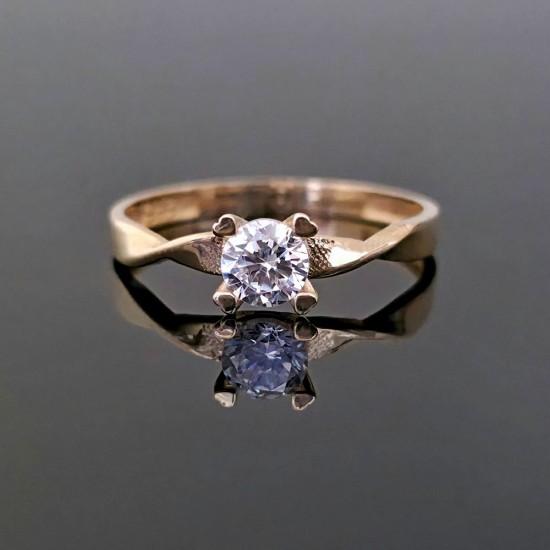 Prsten od žutog zlata sa cirkonom 26-134