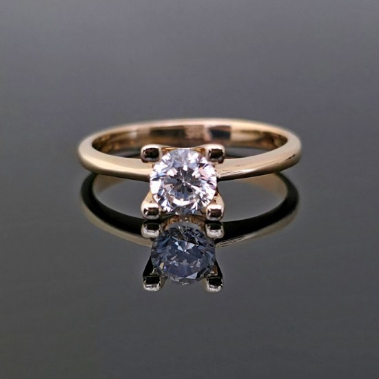 Prsten od žutog zlata sa cirkonom 27-265