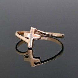 Prsten od žutog zlata, krst 5-100