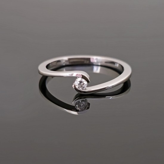 Prsten sa Dijamantom 0.07ct od belog zlata. 0503-191
