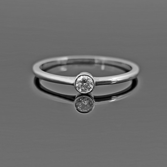 Prsten sa Dijamantom 0.10ct od belog zlata 0507-118