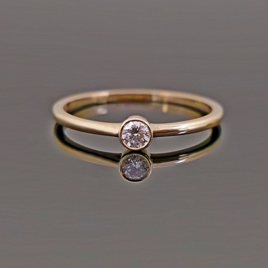Prsten sa Dijamantom 0.10ct od žutog zlata 0506-118