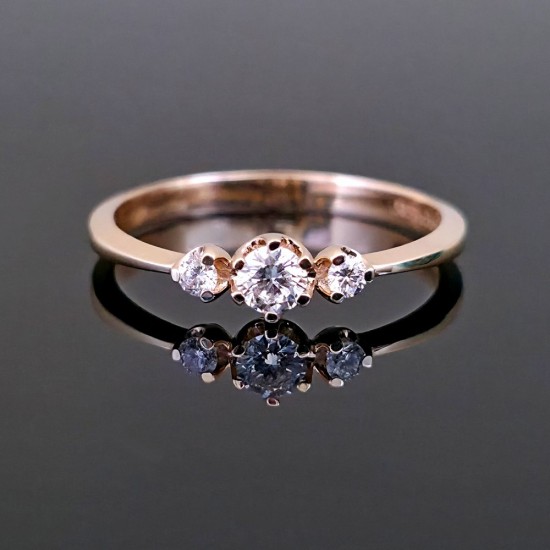 Prsten sa brilijantima 0.18ct od žutog zlata 413-300