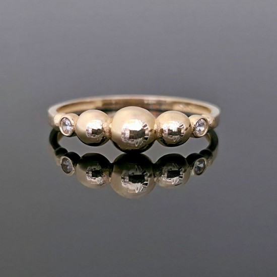 Prsten sa cirkonima od žutog zlata 31-125