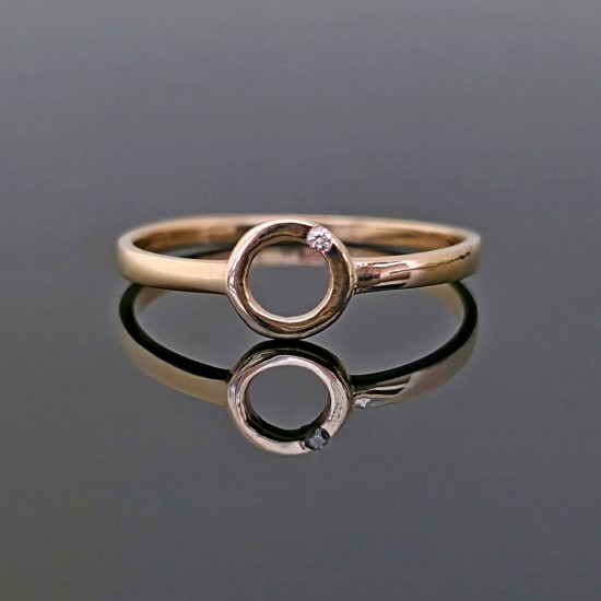 Prsten sa cirkonom od žutog zlata 23-104