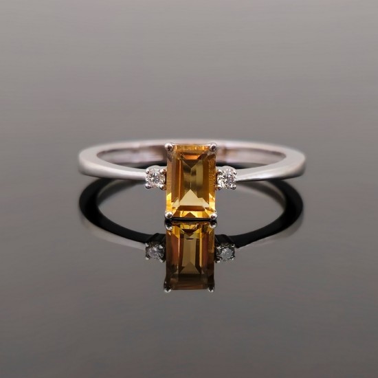 Prsten sa citrinom i brilijantima 1716-200