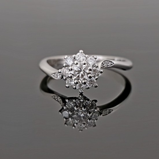 Prsten sa dijamantima 0,54ct od belog zlata k0507-267