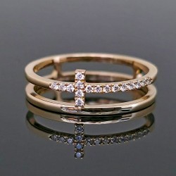 Prsten sa dijamantima 0.10ct od žutog zlata. 330-231