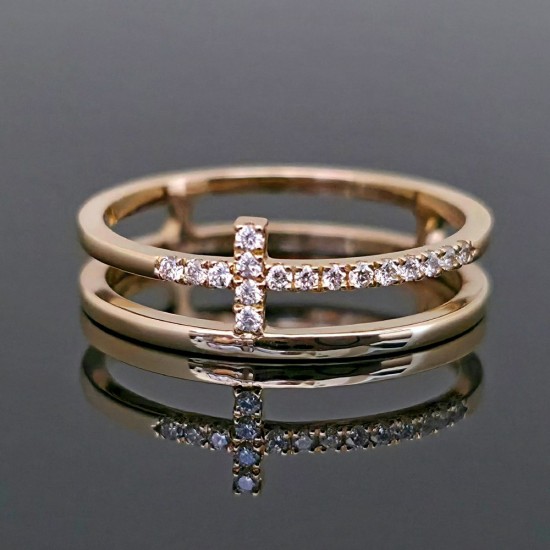 Prsten sa dijamantima 0.10ct od žutog zlata. 330-231